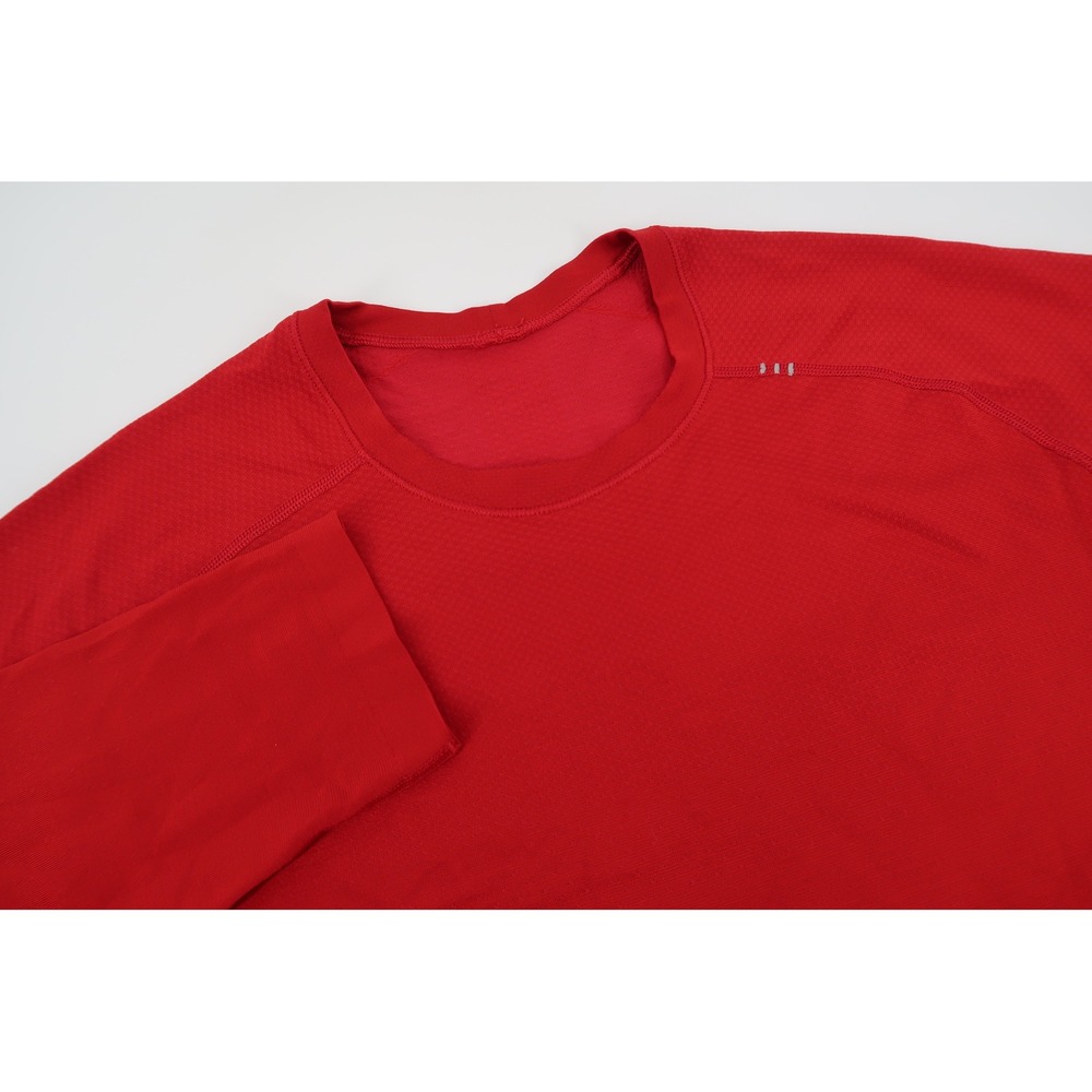 Lululemon Metal Vent Tech Shirt Mens Medium‎ Red Long Sleeve Running Athletic